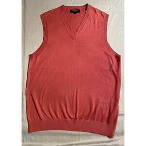 Bobby Jones Collection Sweater Vest Men Size Medium Red V Neck Silk Cashmere